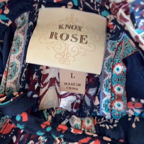 Knox Rose Boho Shirt with Cold Shoulder and Tassels - Picture 10 of 10